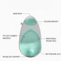 Suport de baie pentru copii, Little Mom, design ergonomic pliabil, prevazut cu Tetiera si suprafata texturata cu gauri de scurgere a apei, dimensiune 54 x 27.5 x 22 cm, Green - 11