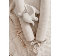 Suport de dormit Babynest 2 in 1 BabySteps bara protectie patut Premium din in Alb 95x53 cm - 3