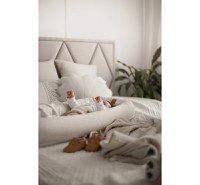 Suport de dormit Babynest 2 in 1 BabySteps bara protectie patut Premium din in Alb 95x53 cm - 4