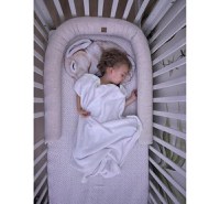 Suport de dormit Babynest 2 in 1 BabySteps bara protectie patut Premium din in Alb 95x53 cm - 5