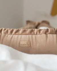 Suport de dormit babynest premium bumbac organic si catifea bej cu funda by BabyLy 80x50 cm - 5