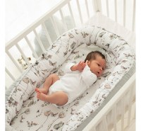 Suport de dormit by BabySteps Babynest Premium bumbac si catifea 70x35 cm Boho Beige - 3