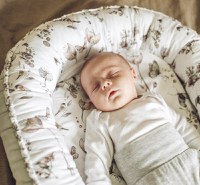 Suport de dormit by BabySteps Babynest Premium bumbac si catifea 70x35 cm Boho Beige - 4
