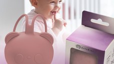 Suport pentru suzeta din silicon AppeKids The Little Bear Old Rose