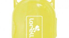 Suport transparent cu maner pentru 2 suzete sau tetine Yellow