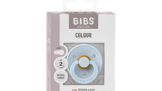 Suzeta Bibs Colour Latex Baby Blue, tetina rotunda, 6+ luni