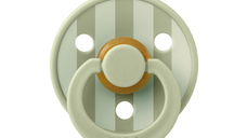 Suzeta Bibs Colour Studio Collection Stripe Latex tetina rotunda 6 luni + Sage