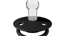 Suzeta BIBS De Lux din silicon cu tetina rotunda, marime universala 0-3 ani, Black