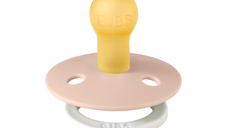 Suzeta fosforescenta Bibs Colour Glow Latex tetina rotunda 0 luni + Blush