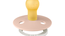 Suzeta fosforescenta Bibs Colour Glow Latex tetina rotunda 0 luni + Blush