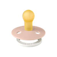 Suzeta fosforescenta Bibs Colour Glow Latex tetina rotunda 0 luni + Blush - 1