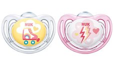 Suzeta Freestyle silicon Nuk M2 galben 6-18 luni 2 bucati set