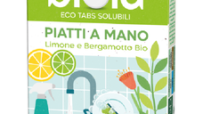 Tablete pentru spalat vase manual cu lamaie si bergamota ecologice 6 bucati 14.25g Biolu