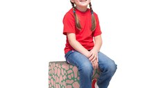 Taburet Updeco cub L Giraffe dusty pink