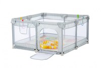 Tarc de joaca Nichiduta 120x120 cm Polar Grey, cu cadru metalic, pereti din plasa, inaltime 65 cm, acces cu fermoar, covoras spuma cu doua fete, 4 inele ajutatoare, cu geanta de transport si 100 de bilute multicolore incluse - 7