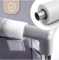 Tarc de joaca pentru copii MalPlay Kivo Grey, design modern si sigur, acces mare cu fermoar actionat din exterior, dimensiune 120 x 180 cm, cu buzunar din plasa - 1