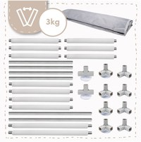 Tarc de joaca pentru copii MalPlay Kivo Grey, design modern si sigur, acces mare cu fermoar actionat din exterior, dimensiune 120 x 180 cm, cu buzunar din plasa - 2