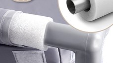Tarc de joaca pentru copii, MalPlay Kivo Grey, design modern si sigur, acces mare cu fermoar actionat din exterior, dimensiune 180 x 200 cm, cu buzunar din plasa