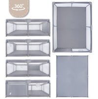 Tarc de joaca pentru copii, MalPlay Kivo Grey, design modern si sigur, acces mare cu fermoar actionat din exterior, dimensiune 180 x 200 cm, cu buzunar din plasa - 4