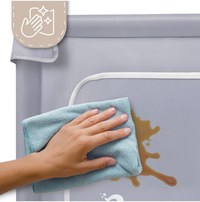 Tarc de joaca pentru copii, MalPlay Kivo Grey, design modern si sigur, acces mare cu fermoar actionat din exterior, dimensiune 180 x 200 cm, cu buzunar din plasa - 5