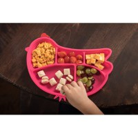 Tavita compartimentata Innobaby din silicon cu ventuza Chicken Pink - 1