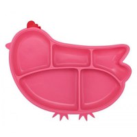 Tavita compartimentata Innobaby din silicon cu ventuza Chicken Pink - 5