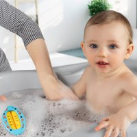 Termometru de baie pentru copii fara mercur fara BPA 0+ luni albastru Reer - 2