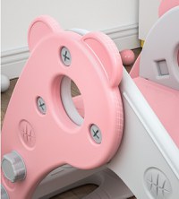 Tobogan Nichiduta Garden Ursulet Roz interiorexterior cu margini rotunjite, trepte late, protectii laterale inalte, greutate maxim admisa 20 kg - 1