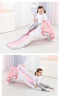 Tobogan Nichiduta Garden Ursulet Roz interiorexterior cu margini rotunjite, trepte late, protectii laterale inalte, greutate maxim admisa 20 kg - 10