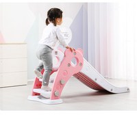 Tobogan Nichiduta Garden Ursulet Roz interiorexterior cu margini rotunjite, trepte late, protectii laterale inalte, greutate maxim admisa 20 kg - 11