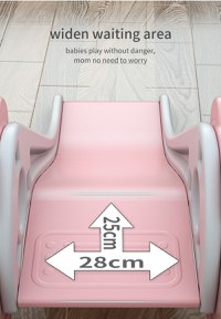 Tobogan Nichiduta Garden Ursulet Roz interiorexterior cu margini rotunjite, trepte late, protectii laterale inalte, greutate maxim admisa 20 kg - 12