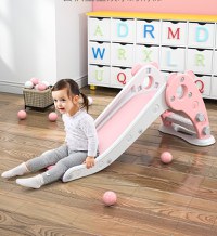 Tobogan Nichiduta Garden Ursulet Roz interiorexterior cu margini rotunjite, trepte late, protectii laterale inalte, greutate maxim admisa 20 kg - 4