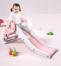 Tobogan Nichiduta Garden Ursulet Roz interiorexterior cu margini rotunjite, trepte late, protectii laterale inalte, greutate maxim admisa 20 kg - 5