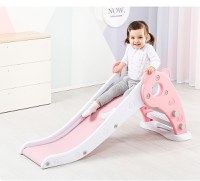 Tobogan Nichiduta Garden Ursulet Roz interiorexterior cu margini rotunjite, trepte late, protectii laterale inalte, greutate maxim admisa 20 kg - 6