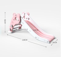 Tobogan Nichiduta Garden Ursulet Roz interiorexterior cu margini rotunjite, trepte late, protectii laterale inalte, greutate maxim admisa 20 kg - 8