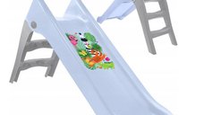 Tobogan pentru copii Mochtoys Pastel Blue cu sistem de atasare furtun apa, Scara si baza larga, Material durabil si robust, Utilizare interiorexterior