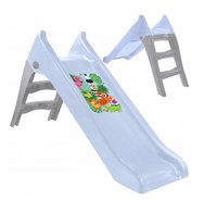 Tobogan pentru copii Mochtoys Pastel Blue cu sistem de atasare furtun apa, Scara si baza larga, Material durabil si robust, Utilizare interiorexterior - 1