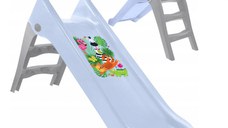 Tobogan pentru copii Mochtoys Pastel Blue cu sistem de atasare furtun apa, Scara si baza larga, Material durabil si robust, Utilizare interiorexterior