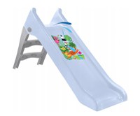 Tobogan pentru copii Mochtoys Pastel Blue cu sistem de atasare furtun apa, Scara si baza larga, Material durabil si robust, Utilizare interiorexterior - 4