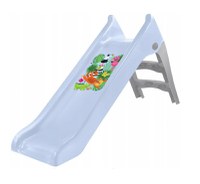 Tobogan pentru copii Mochtoys Pastel Blue cu sistem de atasare furtun apa, Scara si baza larga, Material durabil si robust, Utilizare interiorexterior - 3