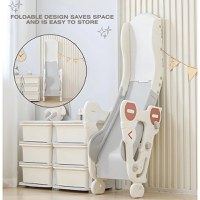 Tobogan pentru copii Nichiduta Garden Pink Car, de interiorexterior cu mini-cos de Baschet si joc de precizie cu inele, prevazut cu scara, manere de sustinere, design pliabil, dimensiune 38 x 155 x 70cm - 2