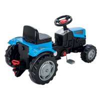Tractor cu pedale pentru copii Pilsan Power Blue,transmisie pe lant, volan cu claxon, scaun reglabil cu spatar, de la 3 ani pana la 50 kg - 1