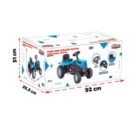 Tractor cu pedale pentru copii Pilsan Power Blue,transmisie pe lant, volan cu claxon, scaun reglabil cu spatar, de la 3 ani pana la 50 kg - 2