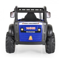 Tractor electric 12V pentru copii,cu telecomanda parinti,deschidere usi,roti rezistente,3 viteze,functii muzicale si lumini Moni Harvest Blue - 2
