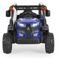 Tractor electric 12V pentru copii,cu telecomanda parinti,deschidere usi,roti rezistente,3 viteze,functii muzicale si lumini Moni Harvest Blue - 3