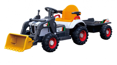 Tractor electric cu remorca si cupa pentru copii Nichiduta Digger Scorpion Yellow 12V,telecomanda 2.4G,2 motoarex38w,scaun din piele ecologica,cupa mobila,suport picioare,cotiere,roti late rezistente,muzica,lumini LED