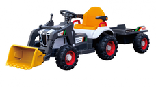 Tractor electric cu remorca si cupa pentru copii Nichiduta Digger Scorpion Yellow 12V,telecomanda 2.4G,2 motoarex38w,scaun din piele ecologica,cupa mobila,suport picioare,cotiere,roti late rezistente,muzica,lumini LED