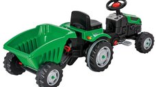 Tractor pentru copii, Pilsan Active 07-316, cu pedale si remorca, dotat cu claxon, sezut reglabil, sarcina maxima admisa 50 kg, dimensiune 51 x 143 x 51 cm, green