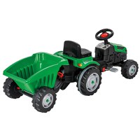 Tractor pentru copii, Pilsan Active 07-316, cu pedale si remorca, dotat cu claxon, sezut reglabil, sarcina maxima admisa 50 kg, dimensiune 51 x 143 x 51 cm, green - 1