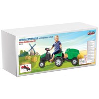 Tractor pentru copii, Pilsan Active 07-316, cu pedale si remorca, dotat cu claxon, sezut reglabil, sarcina maxima admisa 50 kg, dimensiune 51 x 143 x 51 cm, green - 3
